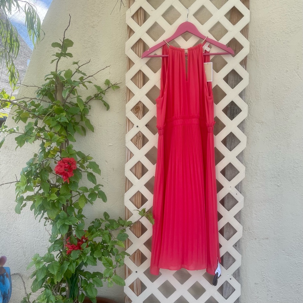 NWT Michael Kors Sangria Chain Neck Women's Midi Dress Size 10